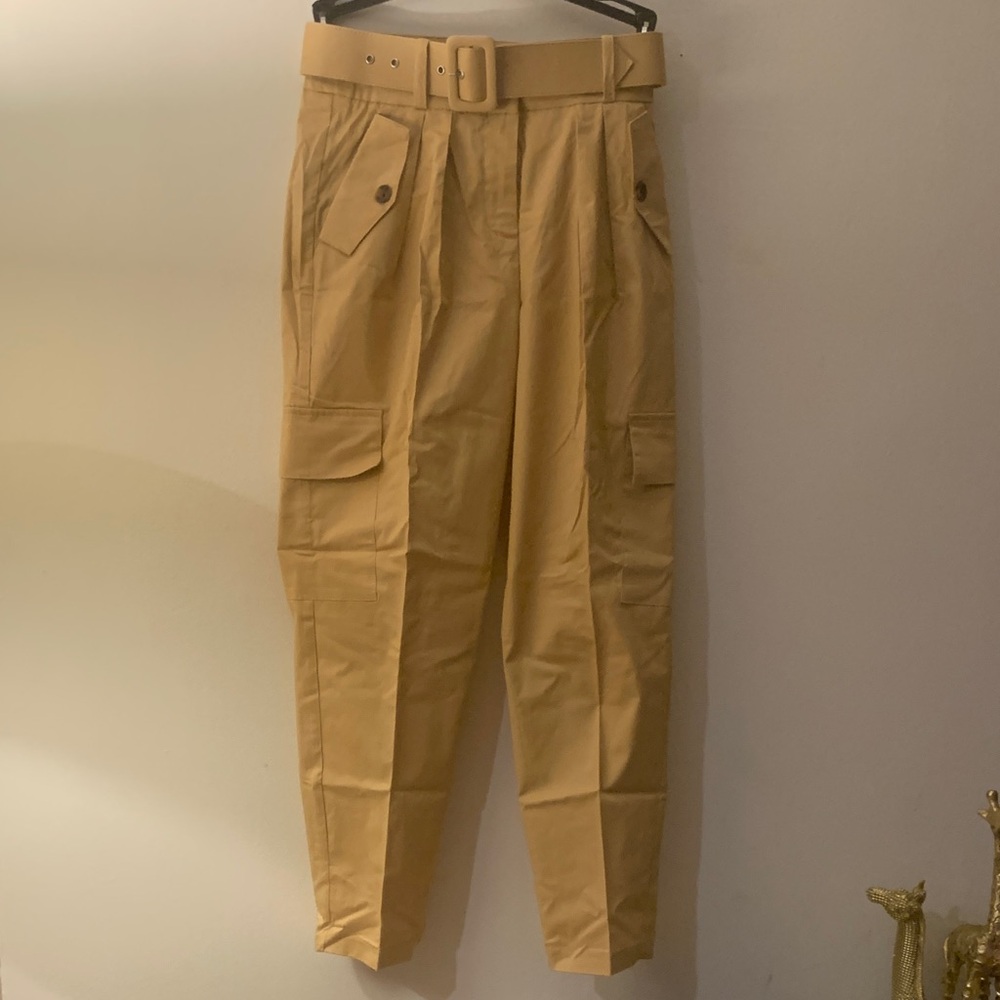 New York & Company Beige Cargo Pants with Belt